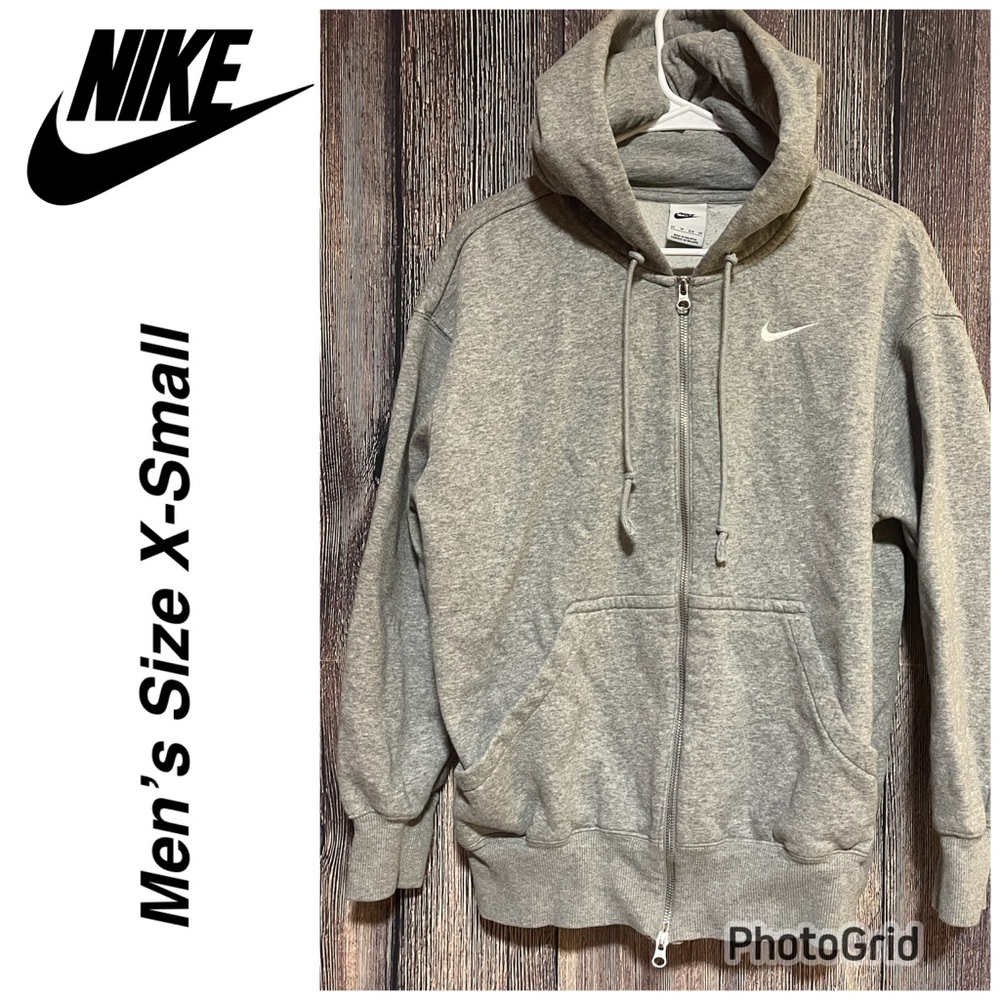 LIKE NEW Men’s Nike Heather Grey Full-Zip Hoodie size X-Small